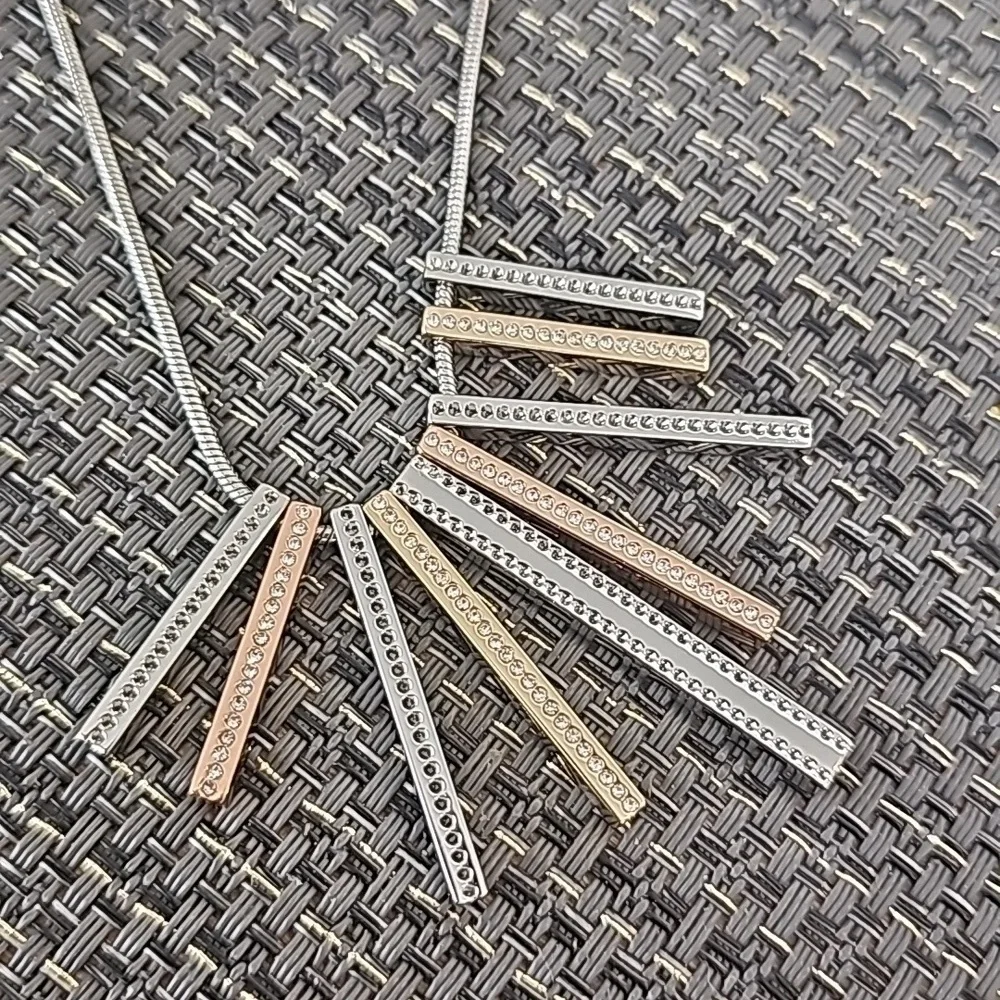 The Limited Reversible Fringe Necklace In Silver, Gold, Rose Gold and Rhinestone